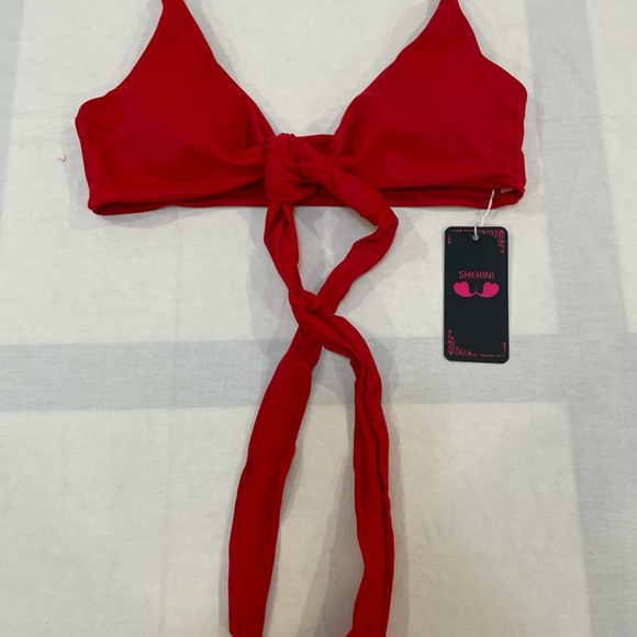SHEKINI Women High Waist Bikini Tie Front Bathing Suit Two Piece Swimsuit - Picture 3 of 5